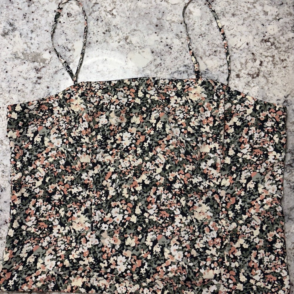 Abercrombie & Fitch Black and Pink Crop Camisole